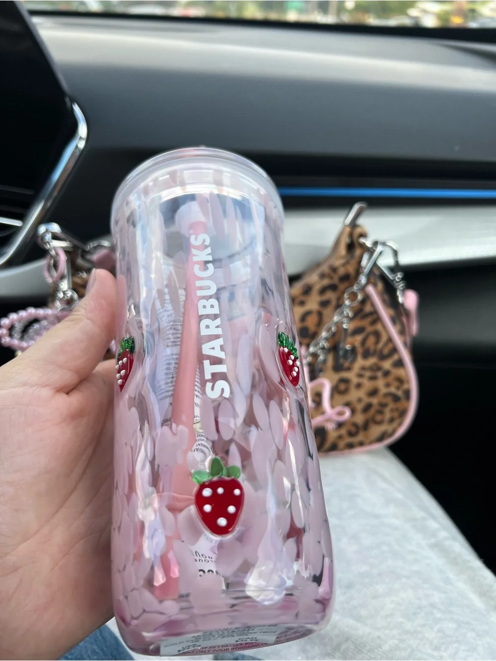Starbucks Strawberry Glass Cold Cup